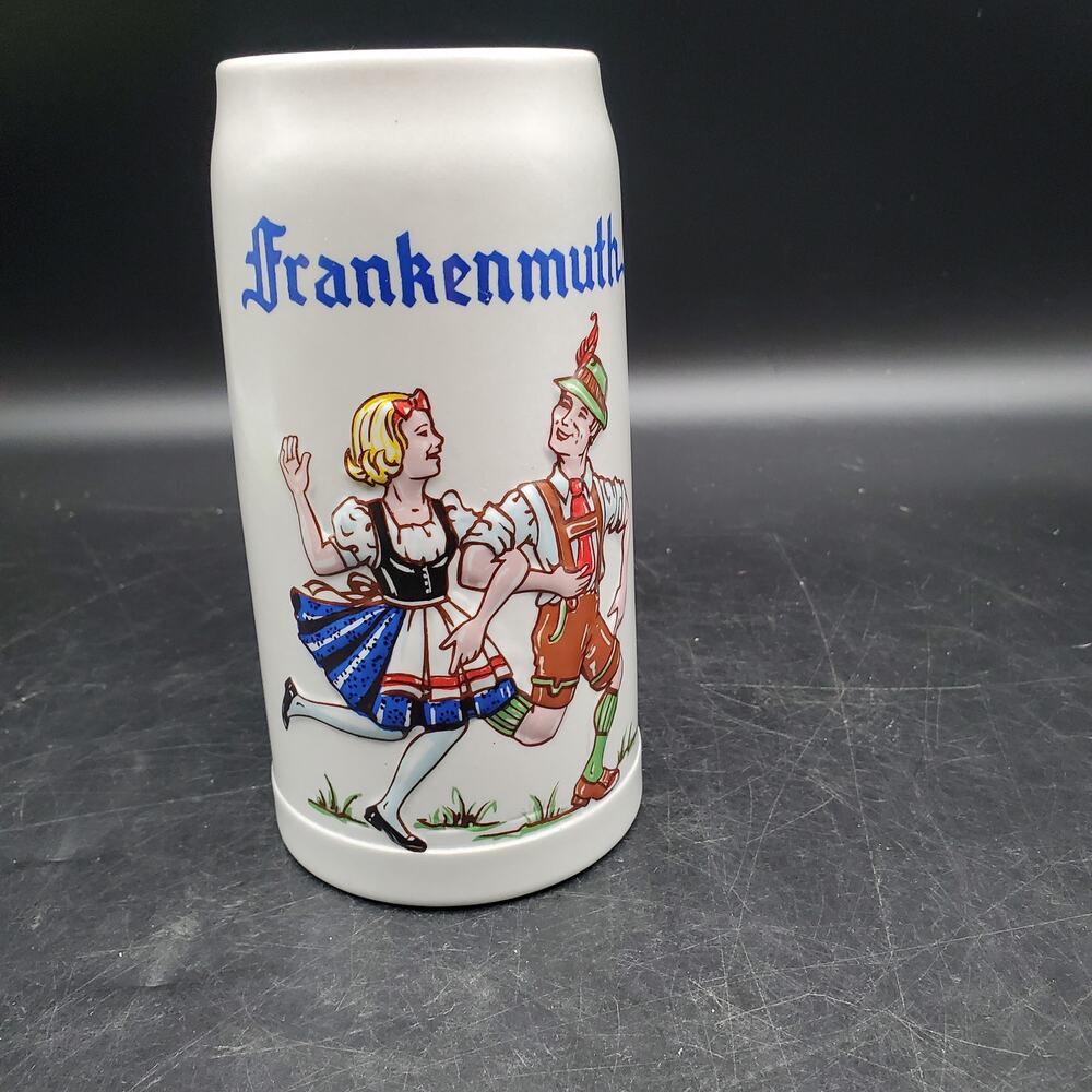 Vintage Frankenmuth Beer Stein Ceramarte Brazil German Dancers Bavarian Mug